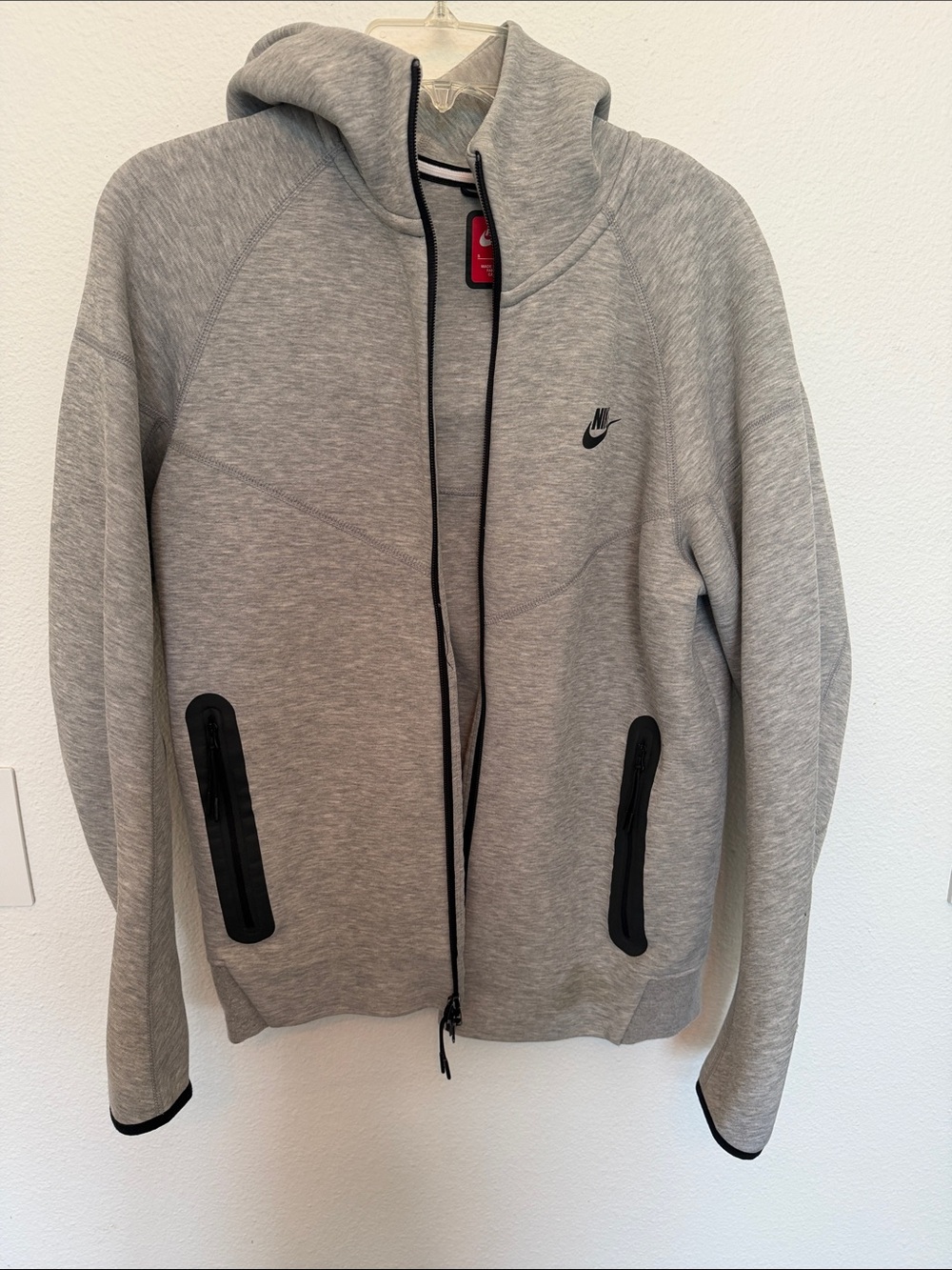 Nike Tech Light Grey Hooded Performance Zip Jacket